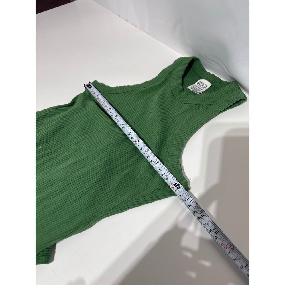 Victoria's‎ Secret PINK Ribbed Racerback Midi Dress Green Slit XS - Picture 9 of 10